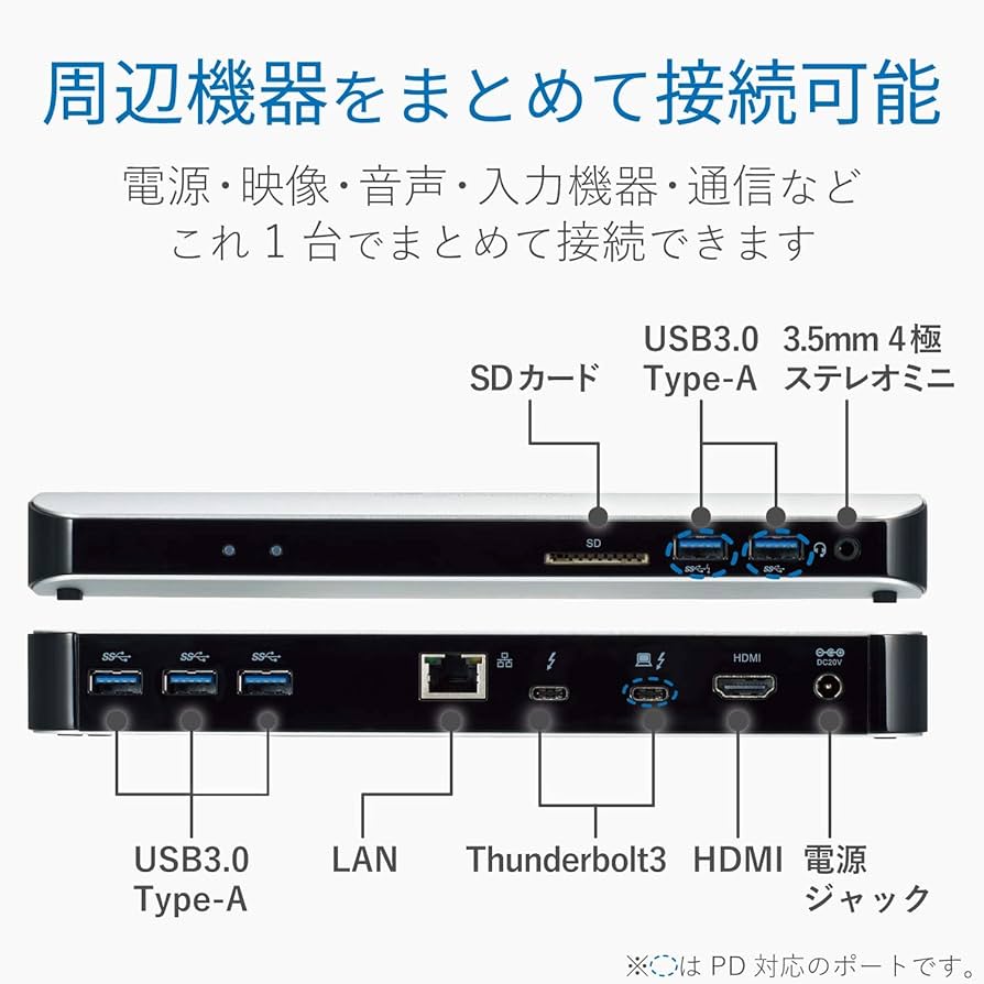 Amazon.co.jp: エレコム ドッキングステーション ThunderBolt3